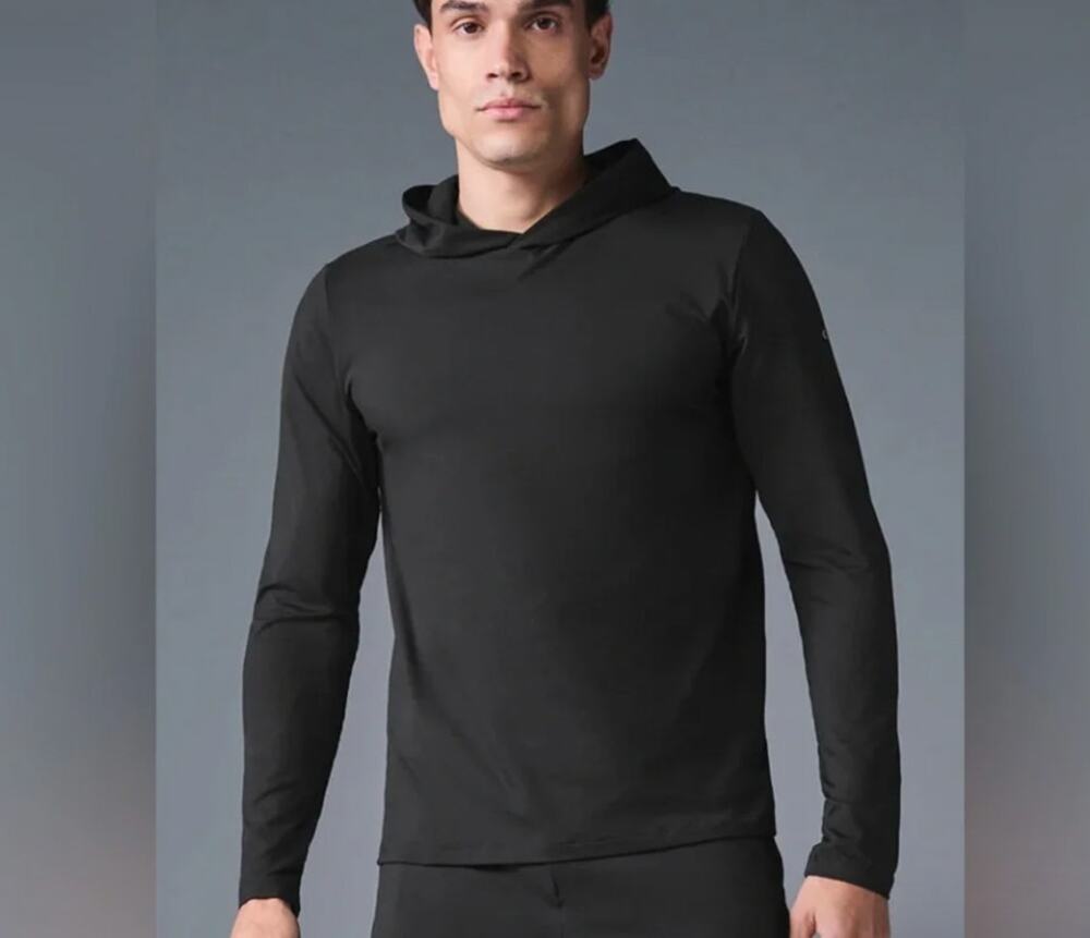 ALO Conquer Reform Long Sleeve With Hood Black Large
